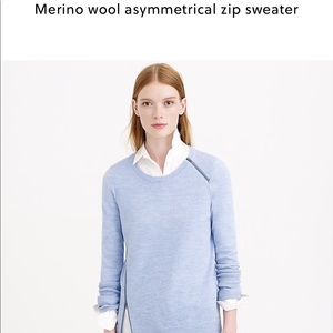J crew asymmetrical zip sweater NWT